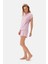 Pembe Kayık Yaka Tişört Şort Cellıant Pijama Takımı 3