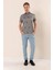 Siyah Kısa Kollu Baskılı Örme Pamuklu Casual Slim Fit Dar Kesim T-Shirt 1011230173 2