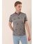 Siyah Kısa Kollu Baskılı Örme Pamuklu Casual Slim Fit Dar Kesim T-Shirt 1011230173 4