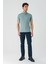 Koyu Vizon Baskılı Oxford Düğmeli Yaka Cepli Pamuklu Casual Slim Fit Dar Kesim Tişört 1011240177 4