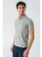 Koyu Haki Desenli Jakarlı Düğmeli Yaka Cepli Casual Slim Fit Dar Kesim Tişört 1011240176 4