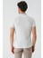 Beyaz Desenli Jakarlı Düğmeli Yaka Cepli Casual Slim Fit Dar Kesim Tişört 1011240174 3