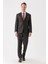Koyu Kahverengi Desenli Armürlü Mono Yaka 4 Drop Comfort Fit Rahat Kesim Klasik Takım Elbise 1001235150 2