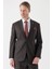 Koyu Kahverengi Desenli Armürlü Mono Yaka 4 Drop Comfort Fit Rahat Kesim Klasik Takım Elbise 1001235150 3