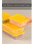4'lü Buzdolabı Organizer Mikrodalga ve Difrize Uygun Saklama Kabı Sarı 2 x 1170 ml - 2 x 600 ml 4