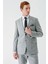 Gri Mono Yaka Çift Yırtmaç 6 Drop Comfort Fit Rahat Kesim Klasik Takım Elbise 1001240102 1