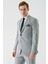 Gri Mono Yaka Çift Yırtmaç 6 Drop Comfort Fit Rahat Kesim Klasik Takım Elbise 1001240102 4