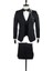 Koyu Lacivert Armürlü Mono Yaka Astarlı Yelekli 6 Drop Slim Fit Smokin Damatlık 1001220202 1
