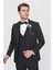 Siyah Desenli Armürlü Mono Yaka Astarlı Yelekli 6 Drop Slim Fit Dar Kesim Smokin Damatlık 1001220201 1