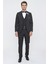 Siyah Desenli Armürlü Mono Yaka Astarlı Yelekli 6 Drop Slim Fit Dar Kesim Smokin Damatlık 1001220201 2