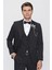 Siyah Desenli Armürlü Mono Yaka Astarlı Yelekli 6 Drop Slim Fit Dar Kesim Smokin Damatlık 1001220201 3