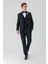 Siyah Çıkarılabilir Mono Yaka Yelekli Likralı 6 Drop Slim Fit Smokin Damatlık 1001240201 3