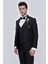 Siyah Armürlü Çıkarılabilir Mono Yaka Yelekli 6 Drop Slim Fit Smokin Damatlık 1001225202 2