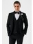 Siyah Çıkarılabilir Şal Yaka Yelekli Likralı 6 Drop Slim Fit Smokin Damatlık 1001240202 3