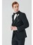 Siyah Çıkarılabilir Mono Yaka Yelekli Likralı 6 Drop Slim Fit Smokin Damatlık 1001240201 2