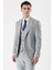 Gri Kırlangıç Yaka Yelekli Likralı 6 Drop Slim Fit Dar Kesim Klasik Takım Elbise 1001240167 1