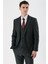 Koyu Antrasit Kırlangıç Yaka Yelekli Likralı 6 Drop Slim Fit Dar Kesim Klasik Takım Elbise 1001240167 1