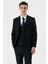 Siyah Kırlangıç Yaka Yelekli 6 Drop Slim Fit Dar Kesim Klasik Takım Elbise 1001235165 1