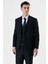 Siyah Kırlangıç Yaka Yelekli 6 Drop Slim Fit Dar Kesim Klasik Takım Elbise 1001235165 2