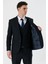Siyah Kırlangıç Yaka Yelekli 6 Drop Slim Fit Dar Kesim Klasik Takım Elbise 1001235165 4