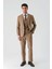 Tütün Gabardin Kırlangıç Yaka Yelekli Likralı 6 Drop Slim Fit Klasik Takım Elbise 1001240188 3