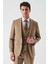 Tütün Gabardin Kırlangıç Yaka Yelekli Likralı 6 Drop Slim Fit Klasik Takım Elbise 1001240188 4