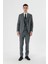 Füme Desenli Kırlangıç Yaka Yelekli 6 Drop Slim Fit Dar Kesim Klasik Takım Elbise 1001240157 5