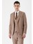 Camel Desenli Kırlangıç Yaka Yelekli 6 Drop Slim Fit Dar Kesim Klasik Takım Elbise 1001240157 1