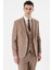 Camel Desenli Kırlangıç Yaka Yelekli 6 Drop Slim Fit Dar Kesim Klasik Takım Elbise 1001240157 4