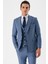 Indigo Mavi Desenli Kırlangıç Yaka Yelekli 6 Drop Slim Fit Dar Kesim Klasik Takım Elbise 1001240157 1