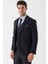 Koyu Lacivert Desenli Armürlü Kırlangıç Yaka Yelekli Likralı 6 Drop Slim Fit Takım Elbise 1001235154 1