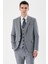 Gri Desenli Kırlangıç Yaka Yelekli 6 Drop Slim Fit Dar Kesim Klasik Takım Elbise 1001240157 1