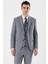 Gri Desenli Kırlangıç Yaka Yelekli 6 Drop Slim Fit Dar Kesim Klasik Takım Elbise 1001240157 3