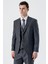 Koyu Füme Kırlangıç Yaka Yelekli 6 Drop Slim Fit Dar Kesim Klasik Takım Elbise 1001235166 1