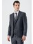 Koyu Füme Kırlangıç Yaka Yelekli 6 Drop Slim Fit Dar Kesim Klasik Takım Elbise 1001235166 3