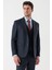 Koyu Lacivert Desenli Armürlü Kırlangıç Yaka Yelekli Likralı 6 Drop Slim Fit Takım Elbise 1001235156 2