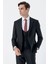 Siyah Mono Yaka Çift Yırtmaç Yelekli 6 Drop Slim Fit Dar Kesim Basic Takım Elbise 1001240186 2