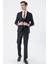 Siyah Mono Yaka Çift Yırtmaç Yelekli 6 Drop Slim Fit Dar Kesim Basic Takım Elbise 1001240186 5