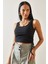 Siyah Yanı Büzgülü Bluz 5YXK2-48284-02 1