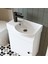 Punto Ayaksız Tek Kapaklı Sol Lavabolu 46 cm Banyo Alt Dolabı + Üst Ayna 4