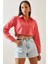 Pembe Toka Detaylı Tek Cepli Crop Gömlek 5YXK2-48254-20 2