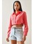 Pembe Toka Detaylı Tek Cepli Crop Gömlek 5YXK2-48254-20 4