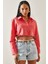 Pembe Toka Detaylı Tek Cepli Crop Gömlek 5YXK2-48254-20 5