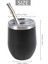 Yerba Mate Çay Bardağı Seti 12OZ, Çift Duvar Paslanmaz Kahve Su Kapaklı Bardak 2 Bombillas Pipet Kaşık ve Fırça, Siyah (Yurt Dışından) 4