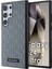 Galaxy S24 Ultra Uyumlu Kılıf Lisanslı Saffiano Monogram Metal Logo Kapak Gri 2