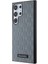 Galaxy S24 Ultra Uyumlu Kılıf Lisanslı Saffiano Monogram Metal Logo Kapak Gri 3
