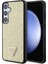 Galaxy S24 Plus Uyumlu Kılıf Guess Lisanslı Taşlı Arka Yüzey Üçgen Logolu Kapak Gold 2