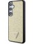 Galaxy S24 Plus Uyumlu Kılıf Guess Lisanslı Taşlı Arka Yüzey Üçgen Logolu Kapak Gold 3