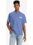 Bisiklet Yaka Relaxed Fit Kısa Kollu Mavi Erkek T-Shirt A2082-0149 2