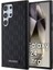 Galaxy S24 Ultra Uyumlu Kılıf Lisanslı Saffiano Monogram Metal Logo Kapak Siyah 2